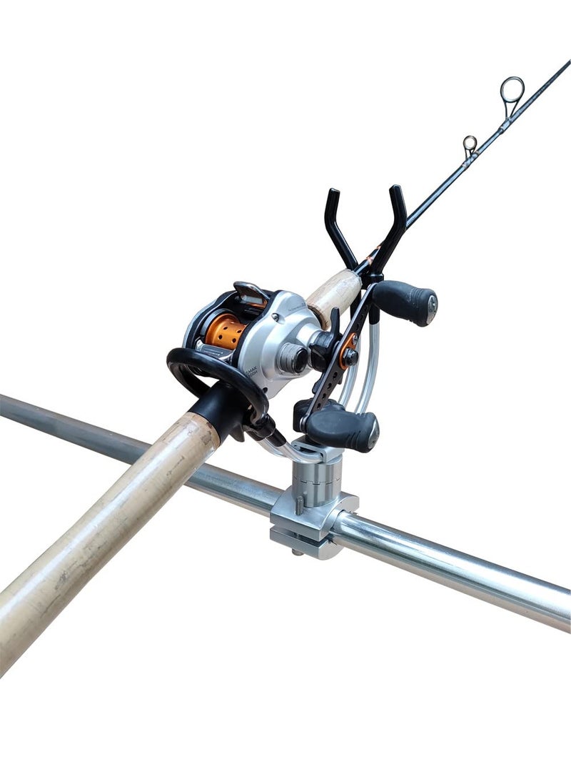 BroCraft Aluminum Rail Mount Clamp on Rod Holder / Pontoon Boat Square Mount Rod Holder - Image 5